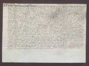 Ulrich Fregel, Schultheiß, und genannte Mitglieder des Gerichts zu Knaudenheim beurkunden eine Gültverschreibung des Georg Müller über 30 Gulden gegenüber Wilhelm Rehm, speyerischem Generalkollektor, für die Präsenz zu Udenheim.