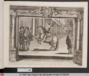 [König Ludwig XIII beim Dressurreiten]