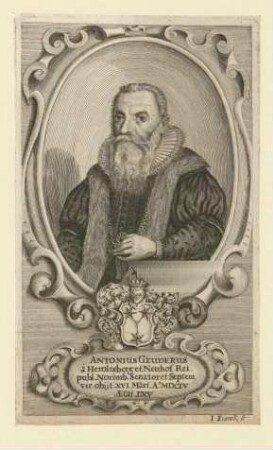 Anton Geuder, Ratsherr und Septemvir; gest. 16. März 1604; 65 Jahre alt