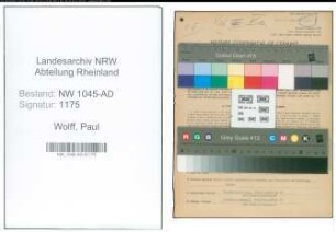 Entnazifizierung Paul Wolff , geb. 25.02.1914 (Angestellter)