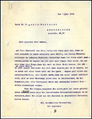 W. Wrede an V. Meyer-Eckhardt