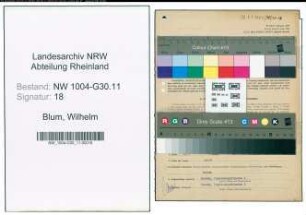 Entnazifizierung Wilhelm Blum , geb. 28.08.1899 (Sprengmeister)