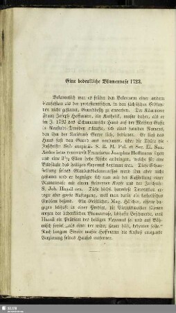 Eine bedenkliche Blumenvase 1723.