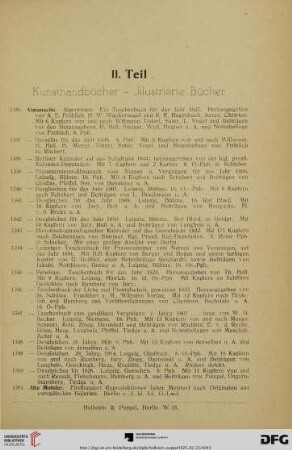 II. Teil Kunsthandbücher - Illustrierte Bücher (nr. 1336-1519)