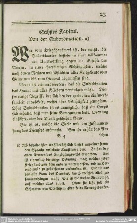 Sechstes Kapitul. Von der Subordination