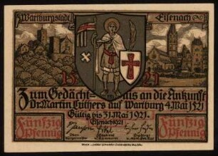 Fünfzig Pfennig Wartburgstadt Eisenach
