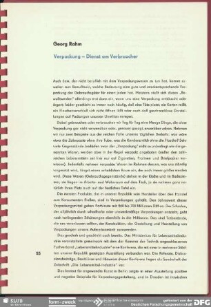 Verpackung - Dienst am Verbraucher
