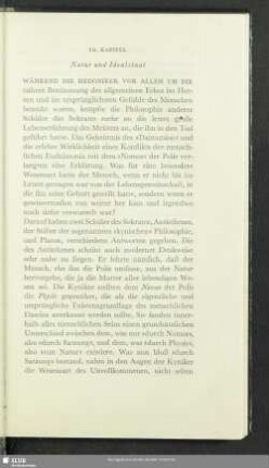 10. Kapitel. Natur und Idealstaat