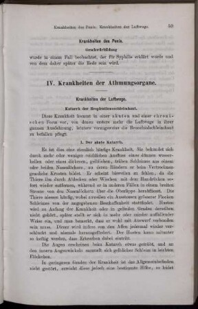 IV. Krankheiten der Athmungsorgane