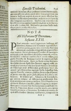 Ad Historiam & Decretum Sessionis XXII.