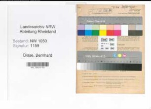 Entnazifizierung Bernhard Disse , geb. 01.07.1911 (Richter)