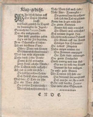 Klag-gedicht.