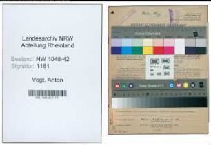 Entnazifizierung Anton Vogt , geb. 09.09.1905 (Fahrer)