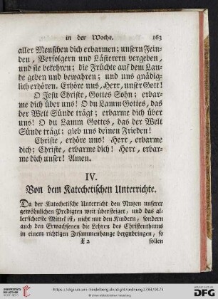 IV. Von dem Katechetischen Unterrichte