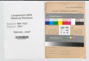 Entnazifizierung Josef Van Nahmen , geb. 18.03.1892 (Gastwirt)