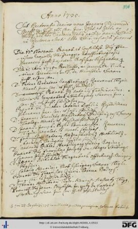 [fol. 276] Rektorat Johann Sigmund Stapf 1735/36