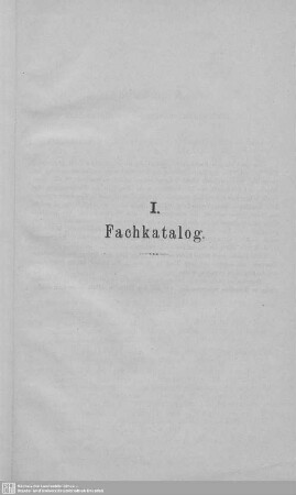 I. Fachkatalog