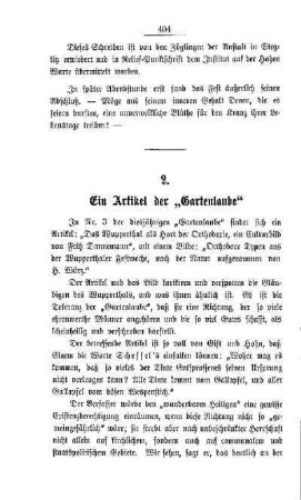 Ein Artikel der "Gartenlaube"