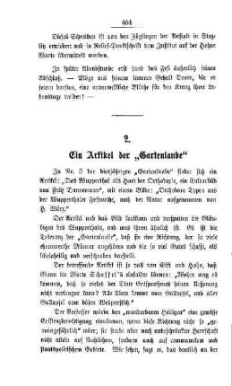 Ein Artikel der "Gartenlaube"