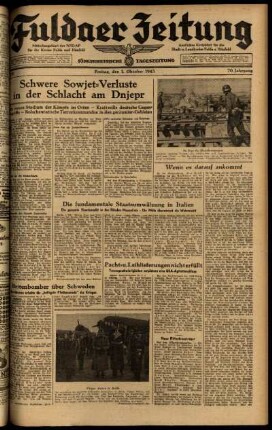 Ausgabe vom Freitag, den 01. Oktober 1943.