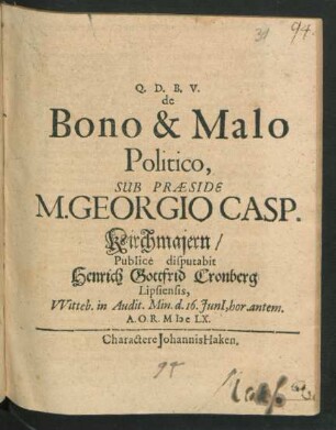 De Bono & Malo Politico