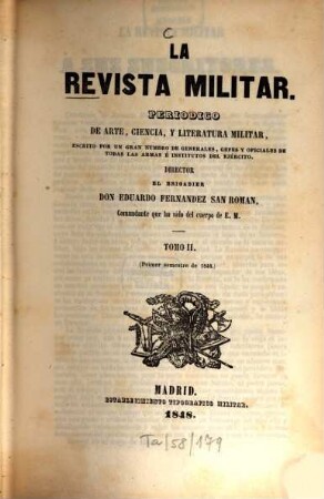 La revista militar : periódico de arte, ciencia y literatura militar. 2. 1848