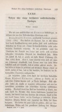 529-538 Notizen einige berühmtere nachtridentinische Theologen : dritter Artikel