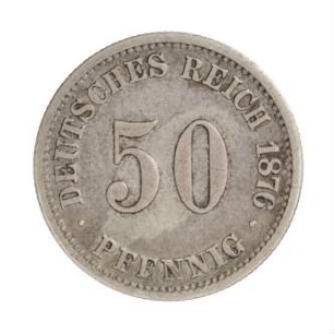 Münze, 50 Pfennig, 1876