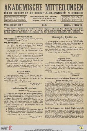 Nr. 15 (7. Februar 1914)
