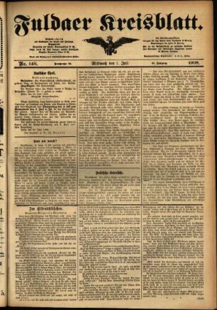 Ausgabe vom Mittwoch, den 01. Juli 1908.