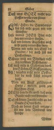 Daß uns GOTT nicht verstossen wolle von seiner Gnade