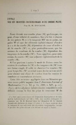 [O2 q] Sur les adjointes infinitésimales d'une courbe plane.