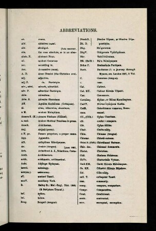 XV-XVIII, Abbreviations