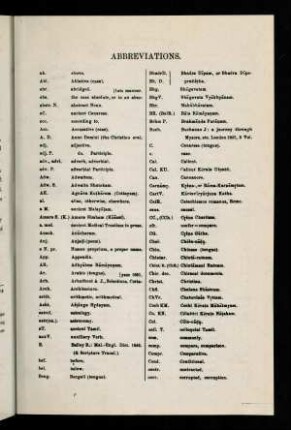XV-XVIII, Abbreviations