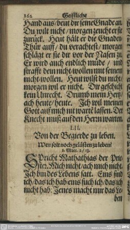 LII. Von der Begierde zu leben