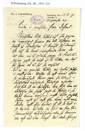 Brief an Richard Dehmel