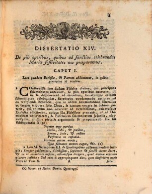 Mariae Sanctissimae Vita, ac gesta, cultusque illi adhibitus : Per Dissertationes descripta. 6, Complectens XII. Posteriores Partis II. Dissertationes