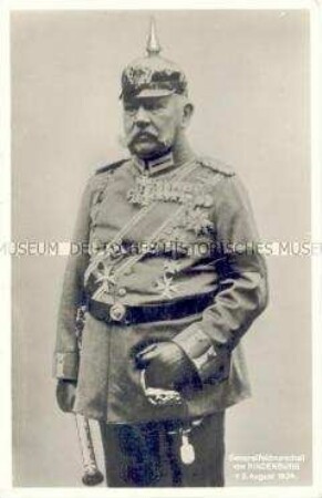 Postkarte zum Tode Paul von Hindenburgs