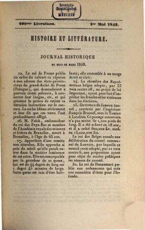 Journal historique et littéraire. 10. 1843