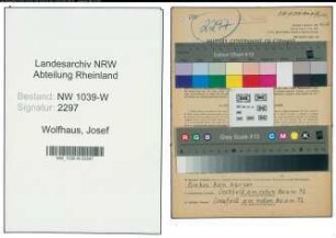 Entnazifizierung Josef Wolfhaus , geb. 25.01.1895 (Lokfuehrer)