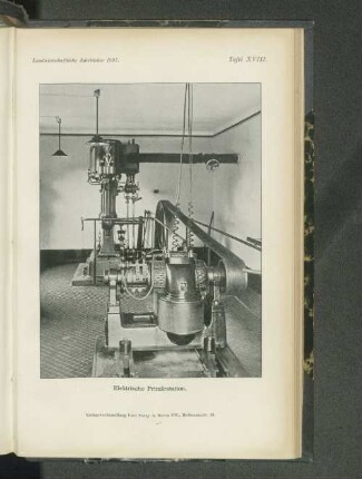 Tafel XVIII. Elektrische Primärstation.