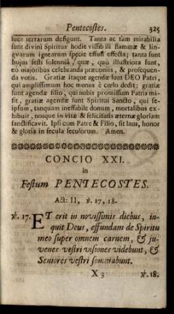 Concio XXI. in Festum Pentecostes.