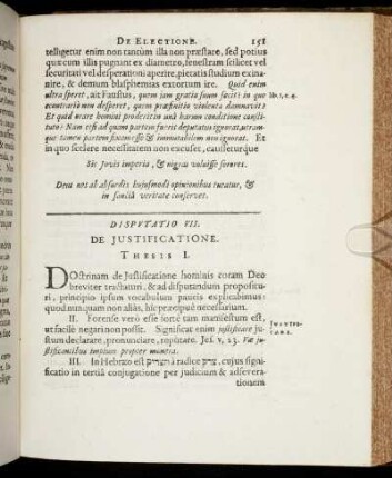 Disputatio VII. De Justificatione.