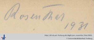 [Provenienz]: Rosenthal, Fritz