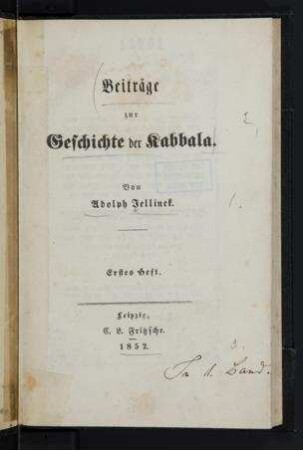 In: Beiträge zur Geschichte der Kabbala ; Band 1