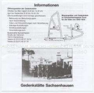 Werbe- und Informationsprospekt der Gedenkstätte Sachsenhausen