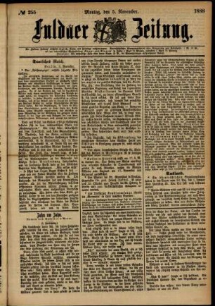 Ausgabe vom Montag, den 05. November 1888.