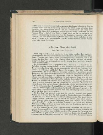 Ist Itzehoes Name rätselhaft?