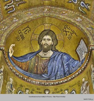 Mosaikprogramm : Hauptapsis, Chor : Apsis: Pantokrator, Hetoimasia