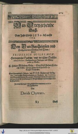 Das Dreyzehende Buch.